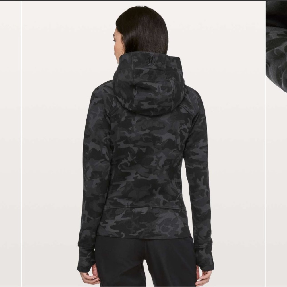 USED Lululemon scuba full zip hoodie Camo size 4